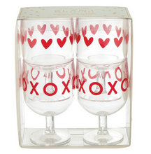 Load image into Gallery viewer, Acrylic Stackable Wine Glass - Valentine&#39;s Day - Set of 4
