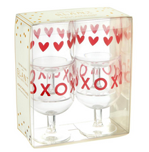 Load image into Gallery viewer, Acrylic Stackable Wine Glass - Valentine&#39;s Day - Set of 4
