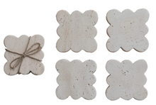 Load image into Gallery viewer, Scalloped Travertine Coasters
