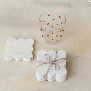 Scalloped Travertine Coasters