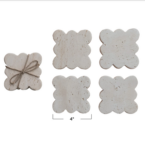 Scalloped Travertine Coasters