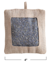 Load image into Gallery viewer, Jute &amp; Cotton Organza Sachet Filled w/ Lavender
