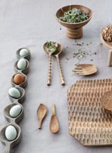 Load image into Gallery viewer, Mango Wood Salad Servers with Carved Handles
