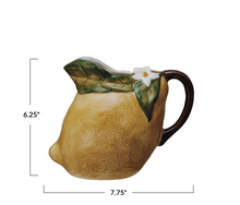 Load image into Gallery viewer, Stoneware Lemon Shaped Pitcher
