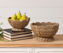 Load image into Gallery viewer, Scalloped Edge Seagrass Bowls
