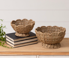 Load image into Gallery viewer, Scalloped Edge Seagrass Bowls

