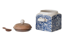 Load image into Gallery viewer, Stoneware Canister with Lid &amp; Spoon
