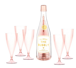 Acrylic Champagne Bottle + Glasses