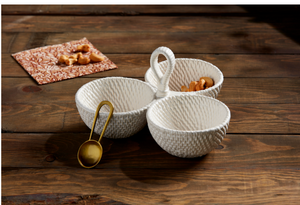 Woven Ceramic Triple Dip Set
