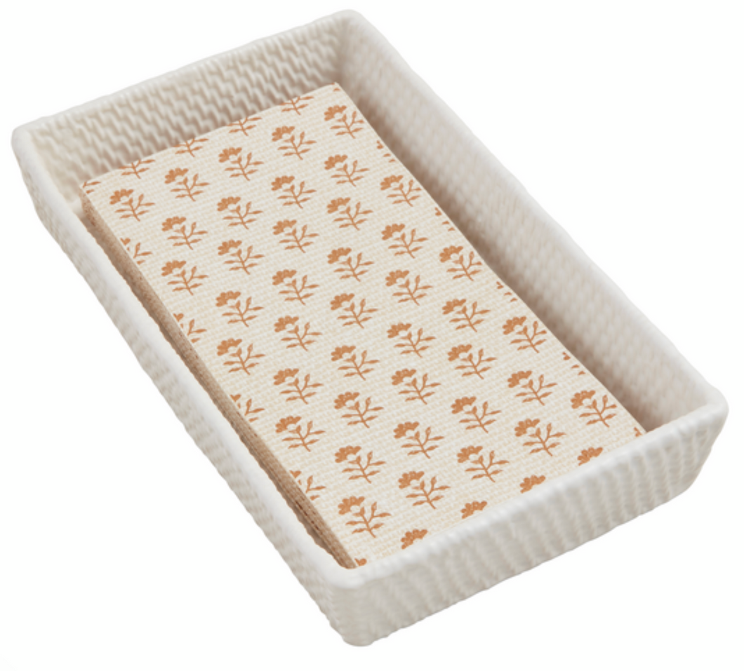 Woven Ceramic Guest Towel Basket