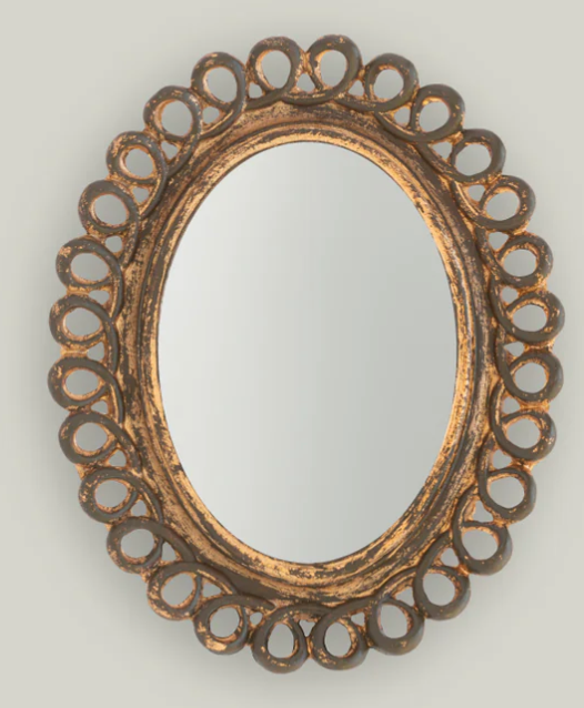 Scalloped Oval Mirror