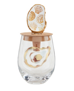Shell Oyster Wine Glass and Stopper