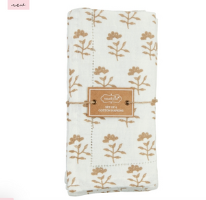 Ivory Blo k Print Napkin Set