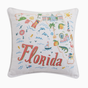 Florida Embroidered Pillow