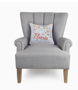 Florida Embroidered Pillow