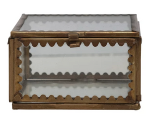 Brass & Glass Scalloped Display Box