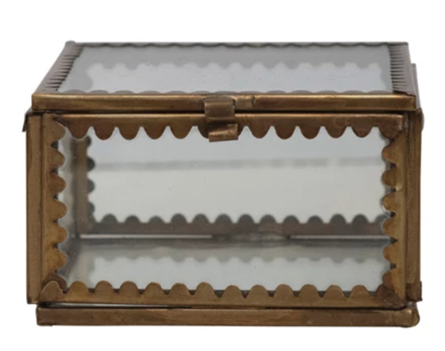 Brass & Glass Scalloped Display Box