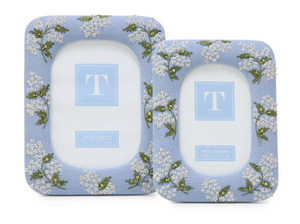 Hydrangea Embroidered and Embellished Linen Fabric Photo Frames