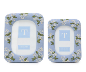 Hydrangea Embroidered and Embellished Linen Fabric Photo Frames