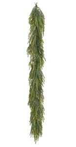 73" Soft Willow Pine Garland Green