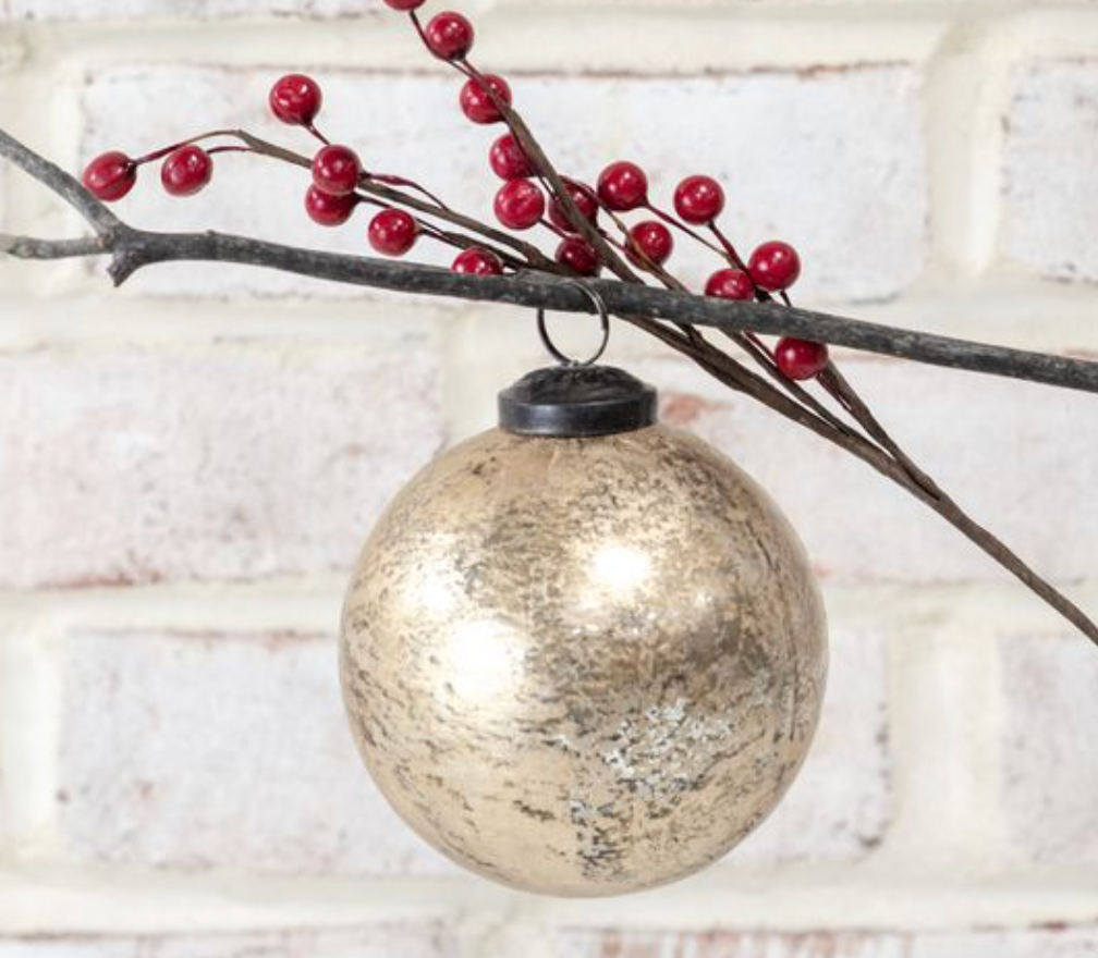 Gold Foil Glass Ball Ornament