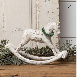 Distressed White Rocking Horse