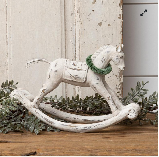 Distressed White Rocking Horse