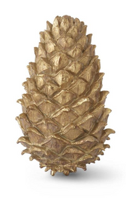 8 Inch Gold Resin Pinecone