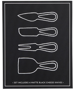 Matte Black Cheese Knives Book Box