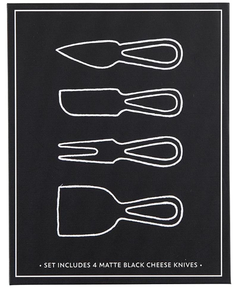 Matte Black Cheese Knives Book Box