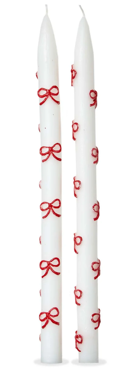 Very Merry Bow Taper Set Of 2