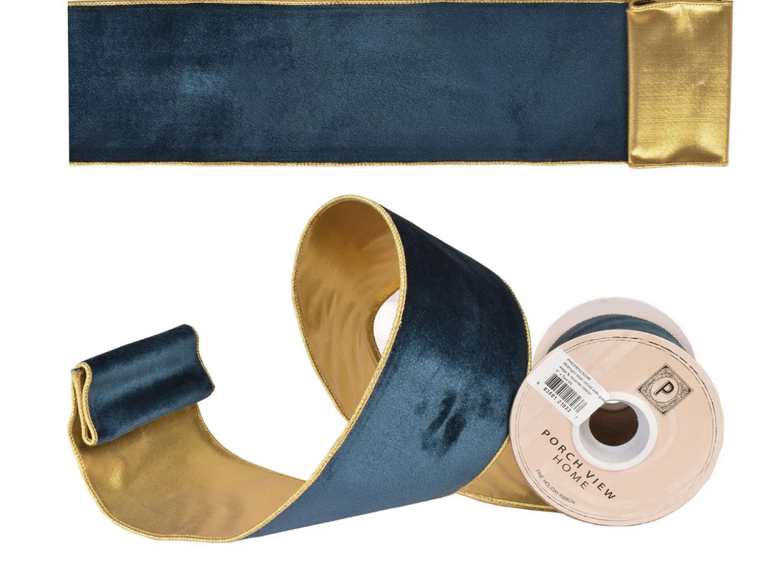 Midnight Blue Velvet Ribbon