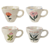 Load image into Gallery viewer, 10 oz. Hand-Painted Stoneware Mug with Flower Image
