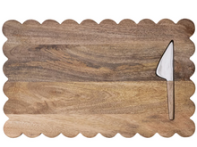 Load image into Gallery viewer, Mango Wood Scalloped Cheese/Serving Board
