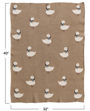 Load image into Gallery viewer, Cotton Knit Baby Blanket w/ Ducklings
