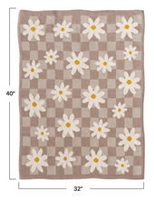 Load image into Gallery viewer, Cotton Knit Baby Blanket w/ Daisies
