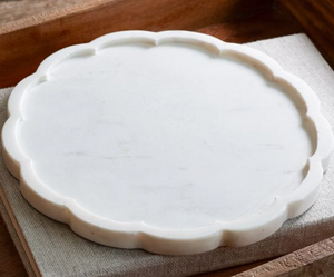 Scalloped Marble Tray