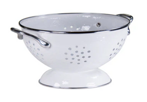 Solid Petite Colander, White