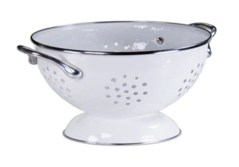 Solid Petite Colander, White