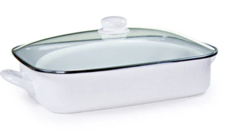 White Solid Roasting Pan