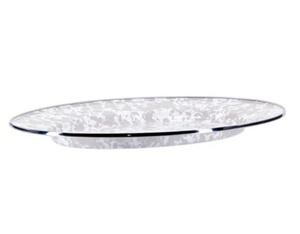 Taupe Swirl Oval Platter