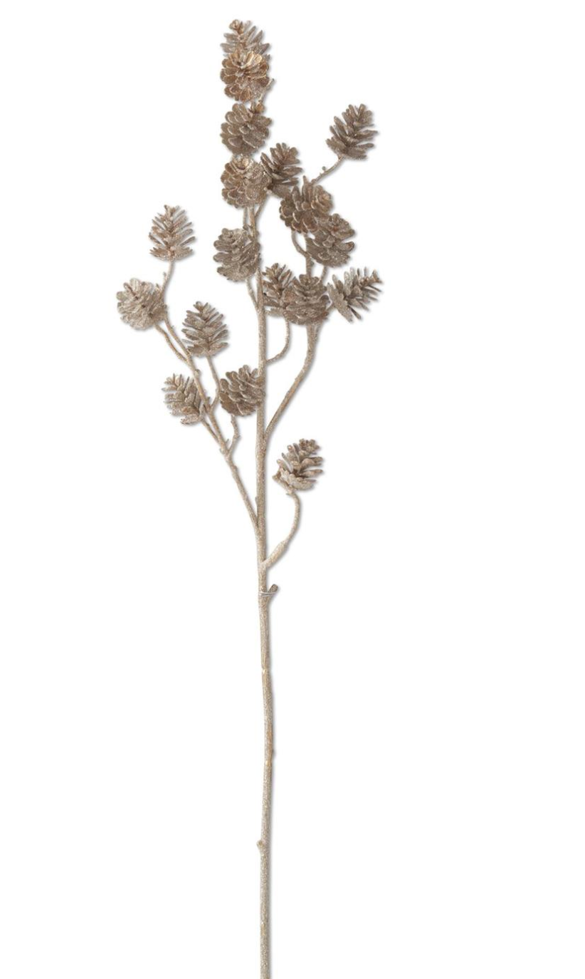 Gold Glitter Pinecone Spray