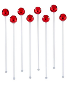 Jingle Bell Stir Sticks - Red