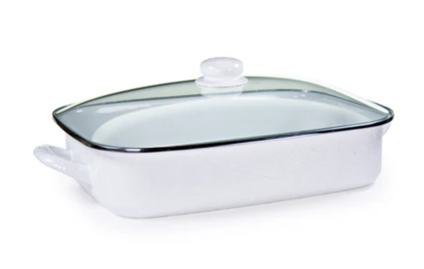 White Solid Roasting Pan