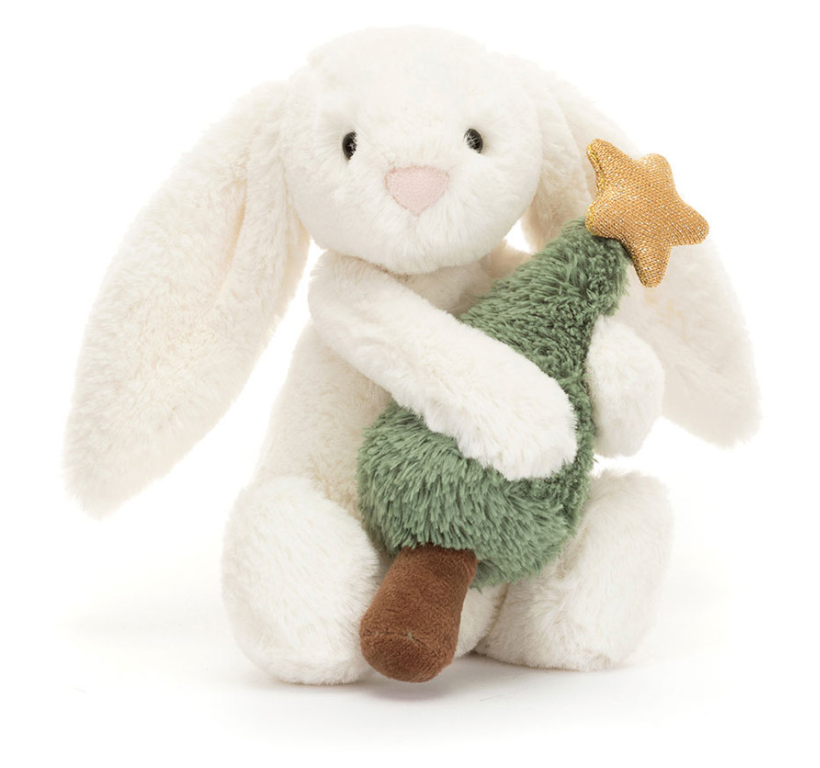 Bashful Bunny with Christmas Tree