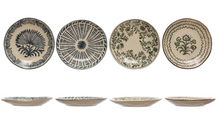 Load image into Gallery viewer, Hand-Painted Stoneware Plate w/ Floral Design
