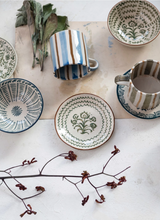 Load image into Gallery viewer, Hand-Painted Stoneware Plate w/ Floral Design
