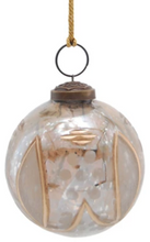 Load image into Gallery viewer, Etched Mercury Glass Ball Ornament with Design, 2 Styles
