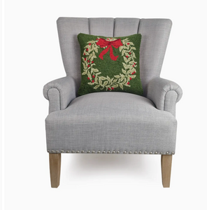Holiday Wreath Green Hook Pillow