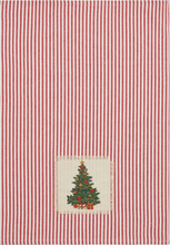 Load image into Gallery viewer, Holiday Patch Stripe Tree Kitchen Towel
